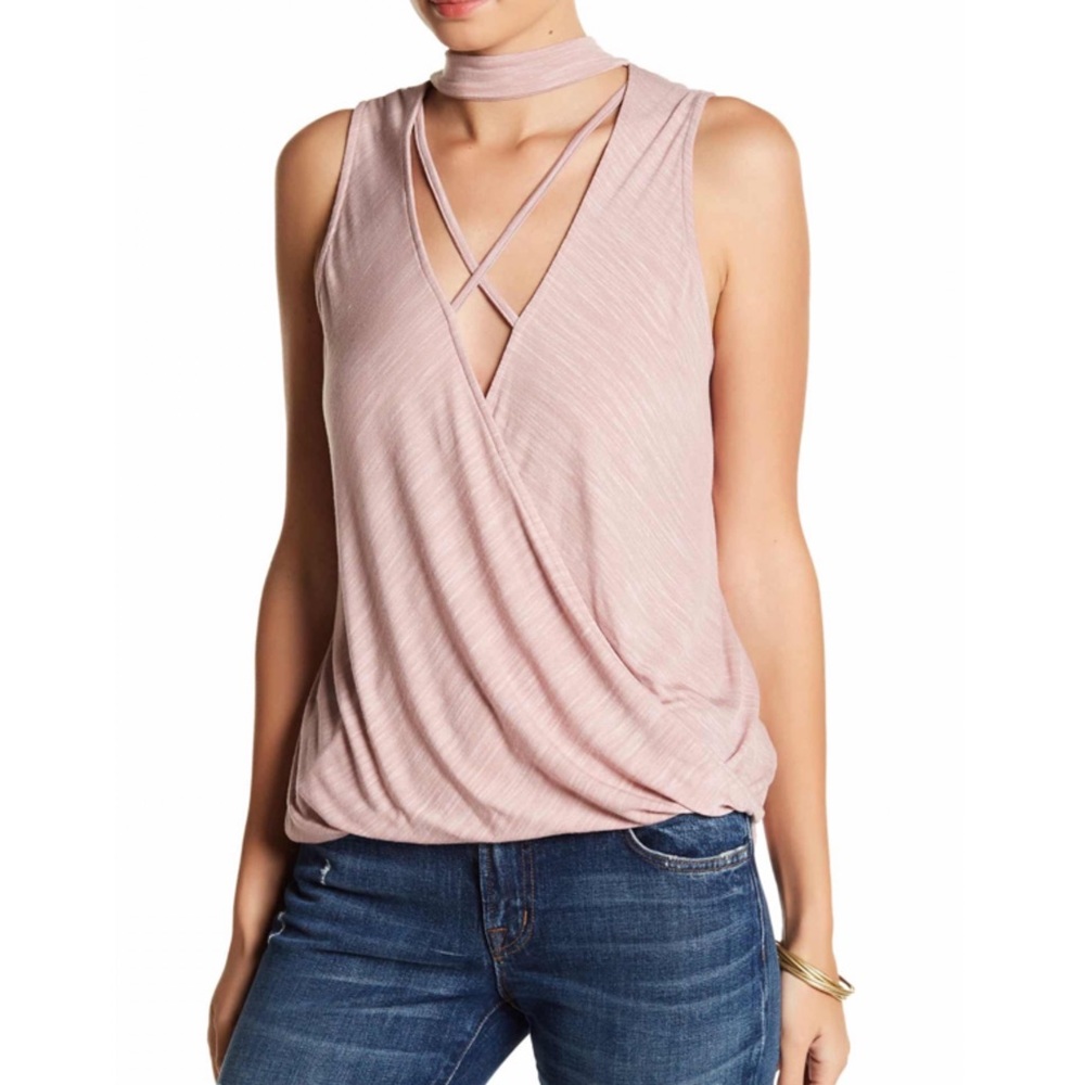 Lush Surplice Collared Tank